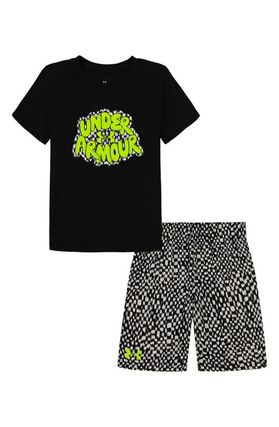Shop Under Armour Kids' Performance Graphic T-shirt & Shorts Set In Black