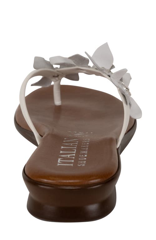 Italian Shoemakers Xolani Floral Flip Flop In White