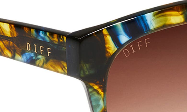 Shop Diff Maya 56mm Polarized Round Sunglasses In Brown Gradient