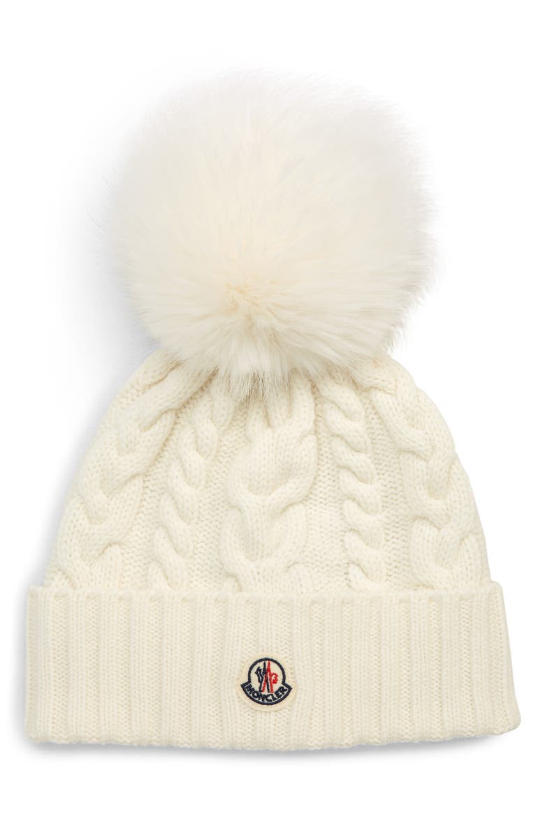 Moncler Cable Knit Wool & Cashmere Pom Beanie | Nordstrom