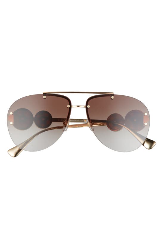 Versace 63mm Oversize Gradient Aviator Sunglasses In Brown