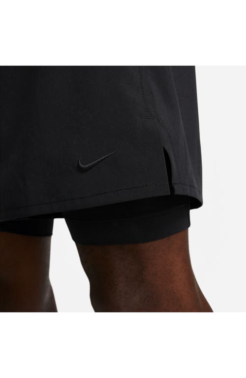 Shop Nike Dri-fit Unlimited 2-in-1 Versatile Shorts In Black/black/black