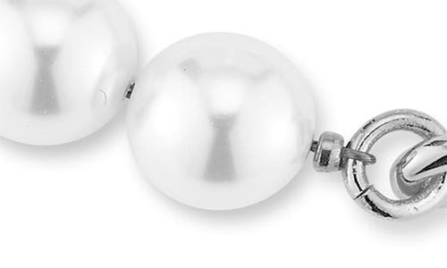 Chloe & Madison Chloe And Madison 8mm Cultured Pearl & Stirrup Link Bracelet In Silver
