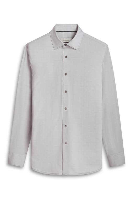 Shop Bugatchi Jimmy Ooohcotton® Herringbone Button-up Shirt In Stone