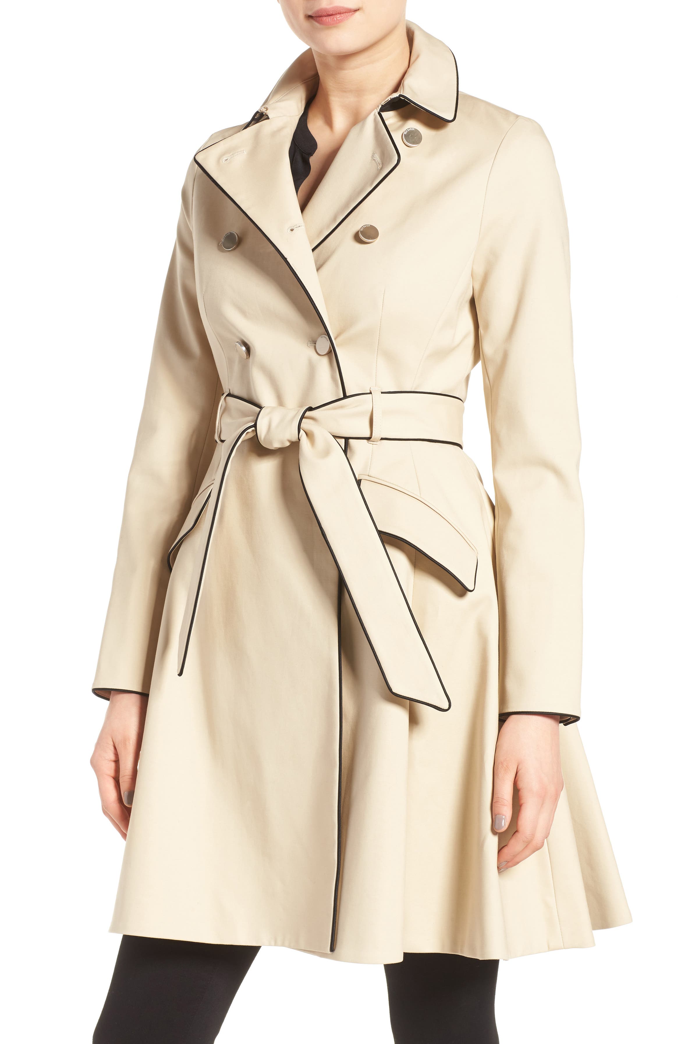 Ted Baker London Piped Belted A-Line Macintosh Coat | Nordstrom