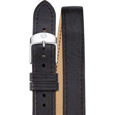 Michele 1m Double Wrap Leather Strap Watch