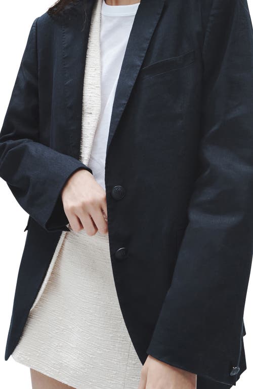 Rag & Bone Odessa Linen Blend Blazer In Black