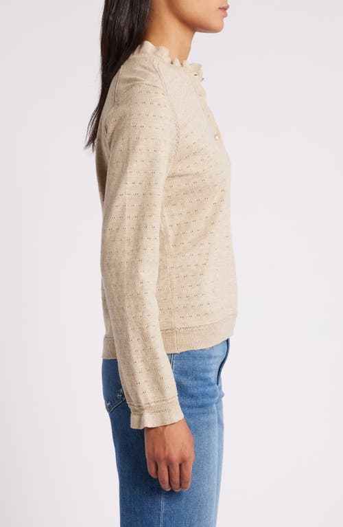 WIT & WISDOM WIT & WISDOM RUFFLE POINTELLE SWEATER 