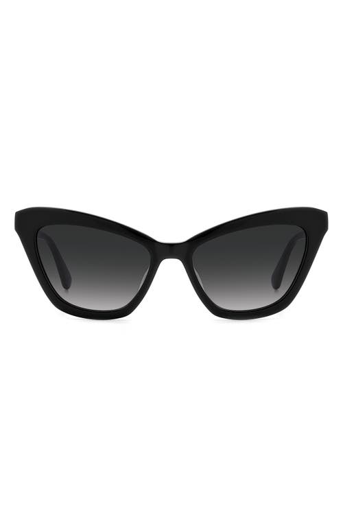 Kate Spade New York amelie 54mm gradient cat eye sunglasses in Black/Grey Shaded at Nordstrom