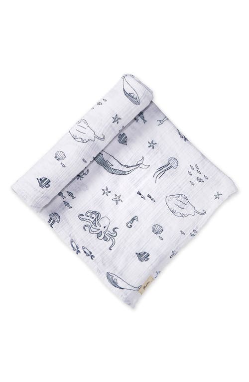 Pehr Celestial Organic Cotton Swaddle in Life Aquatic at Nordstrom