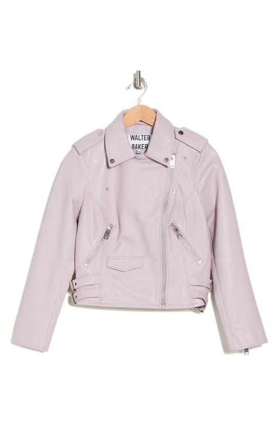 WALTER BAKER LIZ LEATHER CROP MOTO JACKET