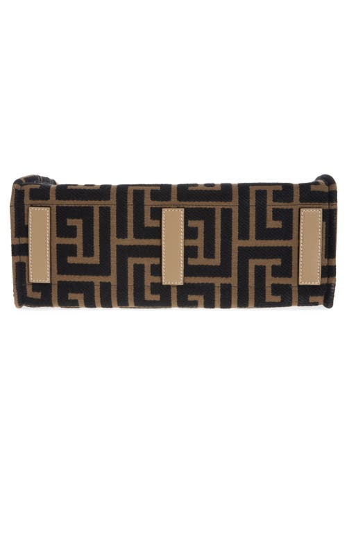 Balmain B-army 36 Mini Shopper Bag In Ubk Khaki/black