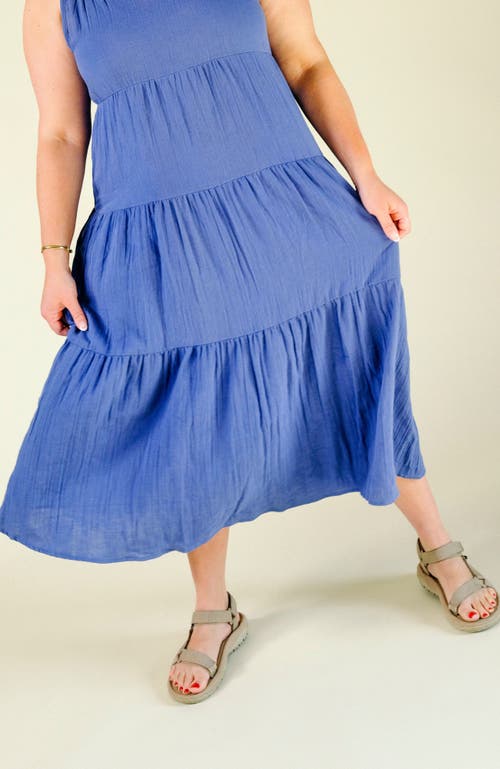 Poplinen Jameela Organic Cotton Gauze Jumpsuit In Ocean