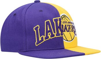 Los Angeles Lakers Mitchell & Ness Upside Down Snapback Hat - Purple/Gold