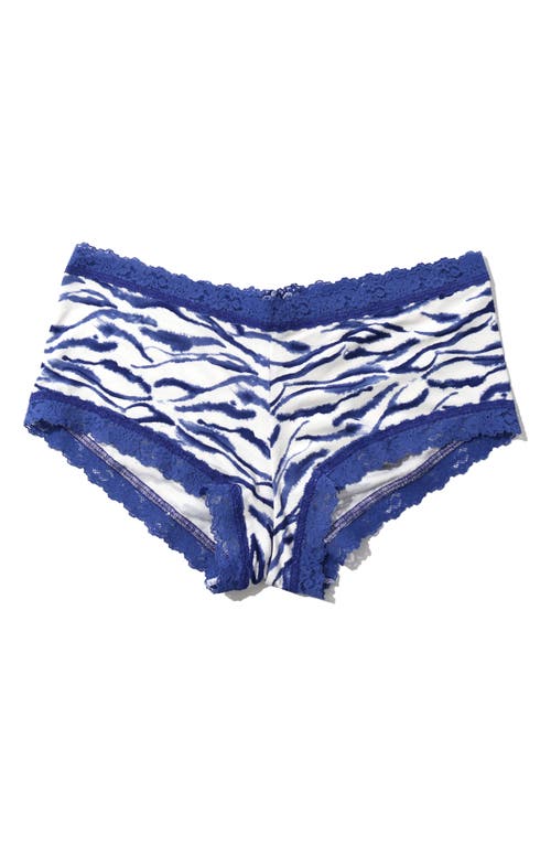 Hanky Panky Dreamease® Printed Boyshort In White/inked Blue