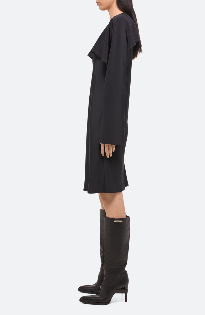 Helmut Lang Silk Shift Dress with Scarf, Alternate, color, Black