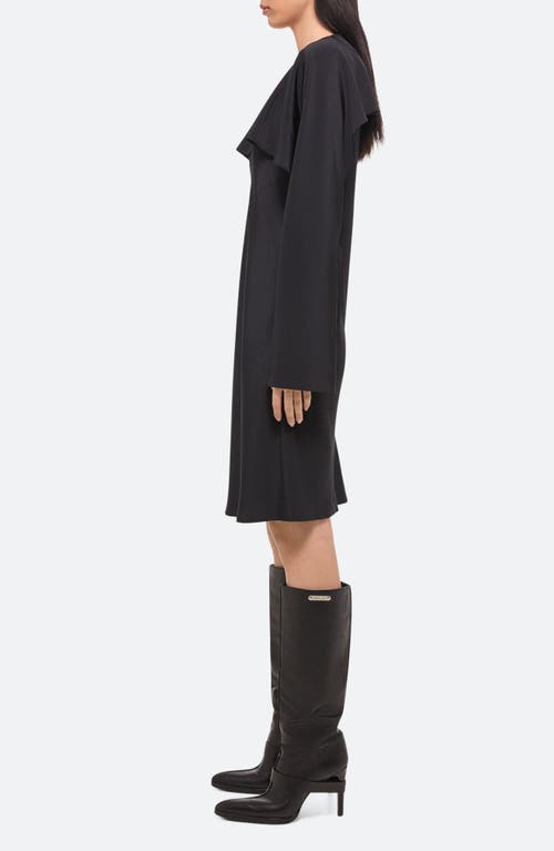Helmut Lang Silk Shift Dress With Scarf In Black