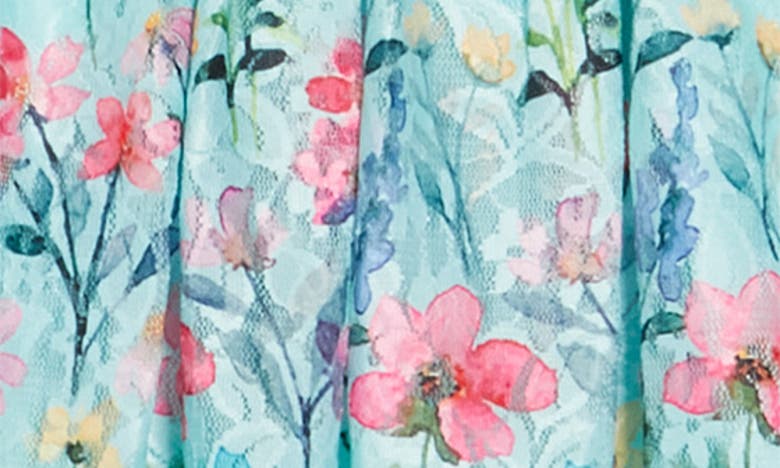 Purple Rose Kids' Floral Bow Dress In Mint