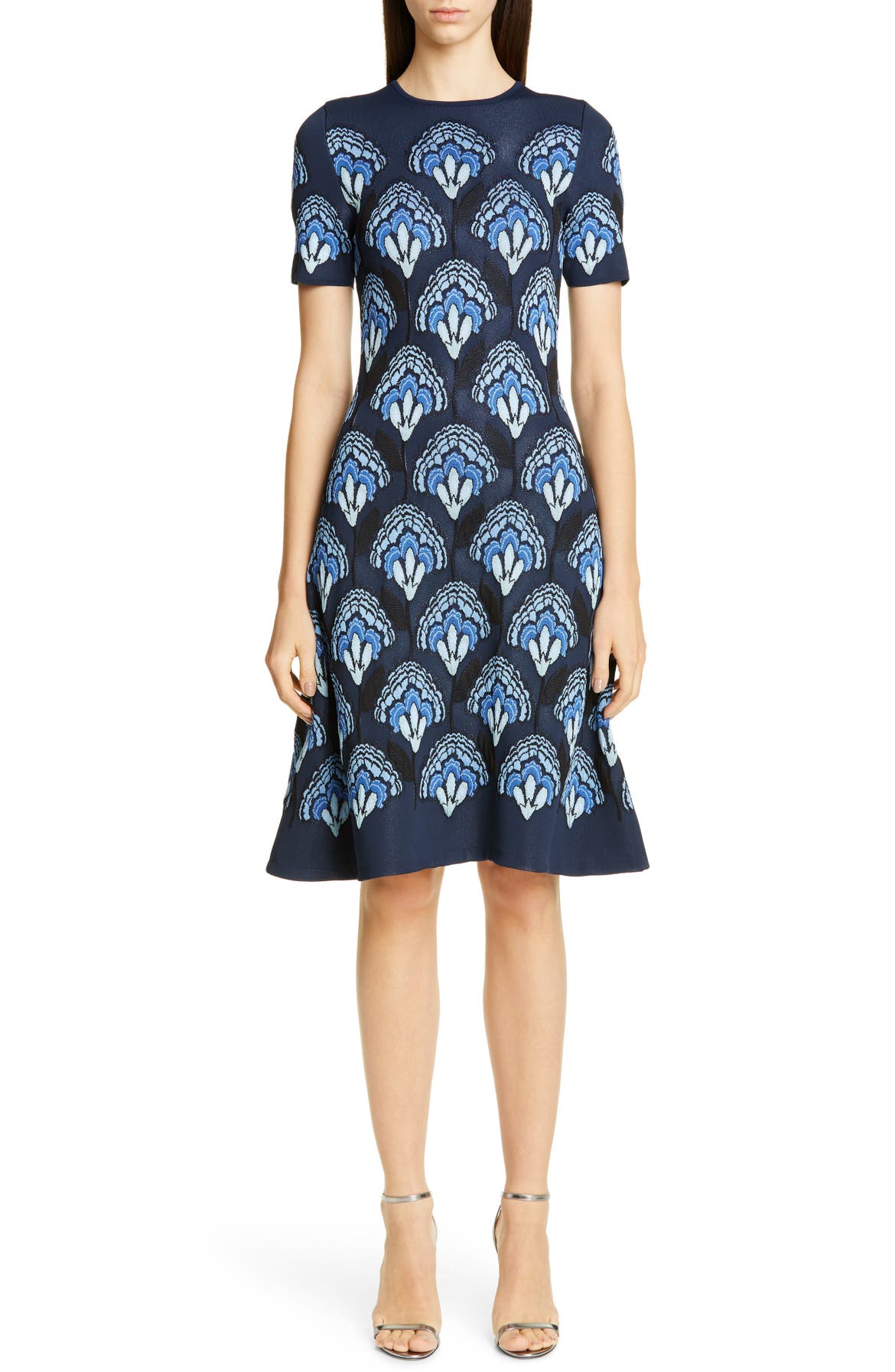 Carolina Herrera Floral Jacquard Knit Dress | Nordstrom