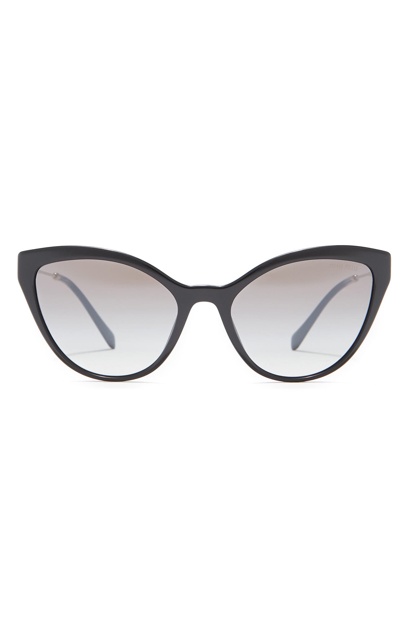 Miu Miu 55mm Cat Eye Sunglasses in Black Gradient Mirror at Nordstrom