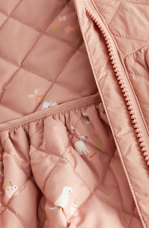 Shop Next Kids' Hooded Quilted Skirted Jacket In Blush