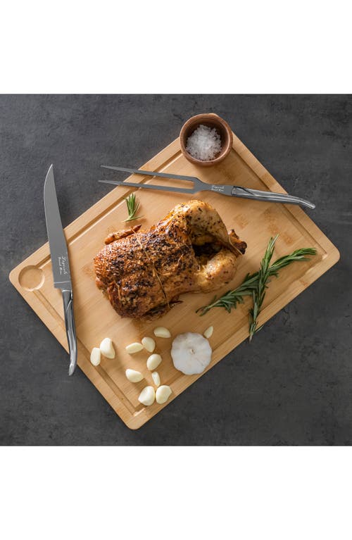French Home Laguiole Carving Board & Tools Set In Silver/stainless-steel