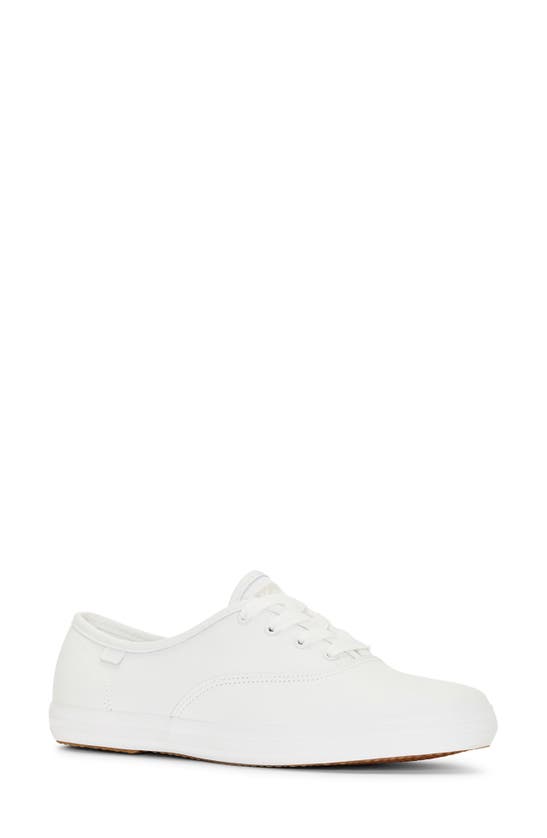 Shop Keds Champion Lace-up Sneaker In Off White Leather