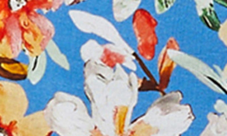 Shop Astr The Label Floral Off The Shoulder Minidress In Blue Tropical