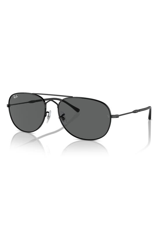 Ray Ban Bain Bridge 57mm Pillow Aviator Sunglasses In Black