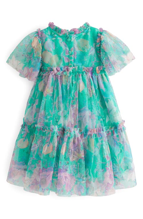 Shop Next Kids' Tiered Mesh Dress In Green