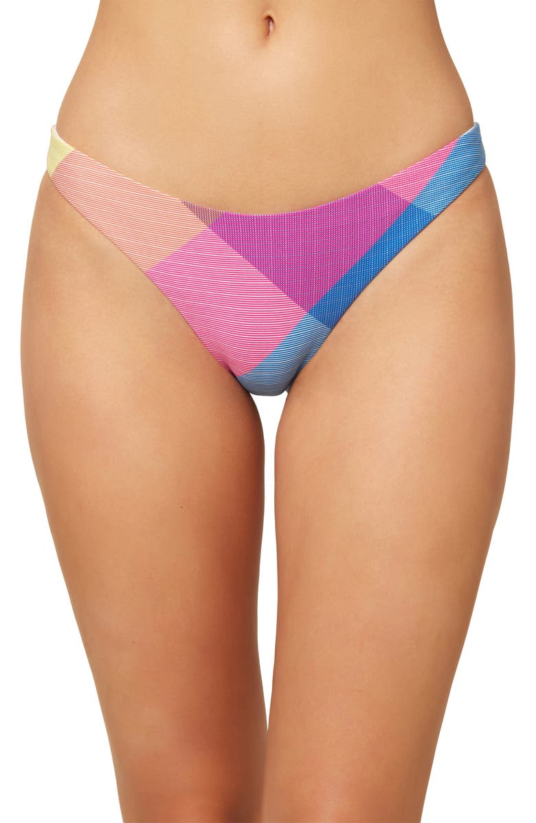 O'Neill Clementinas Plaid Bikini Bottoms, Main, color, 