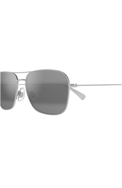 Maui Jim Naauao 58mm Polarizedplus2® Aviator Sunglasses In Silver/neutral Grey