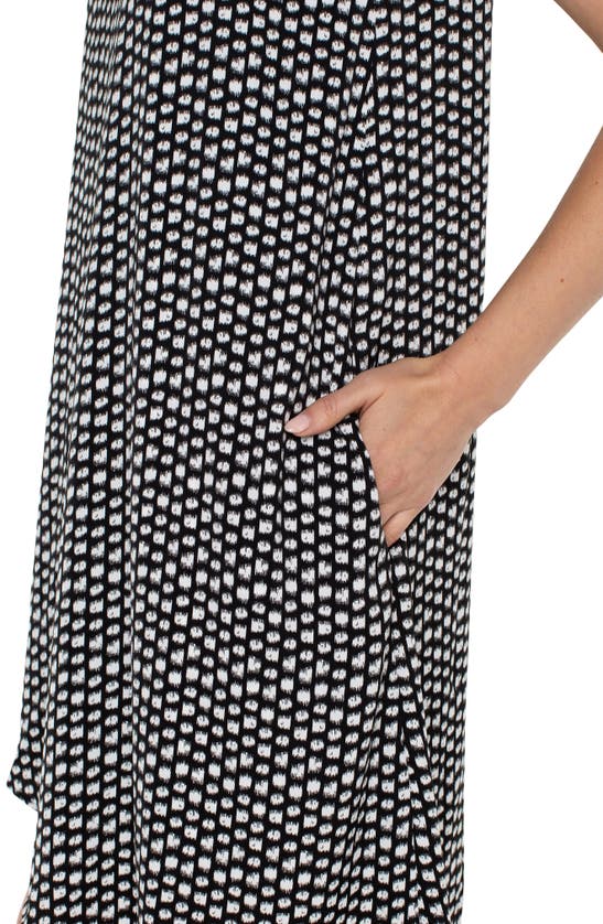 Shop Liverpool Los Angeles Sleeveless Asymmetric Hem Shift Dress In Black/ White Dot
