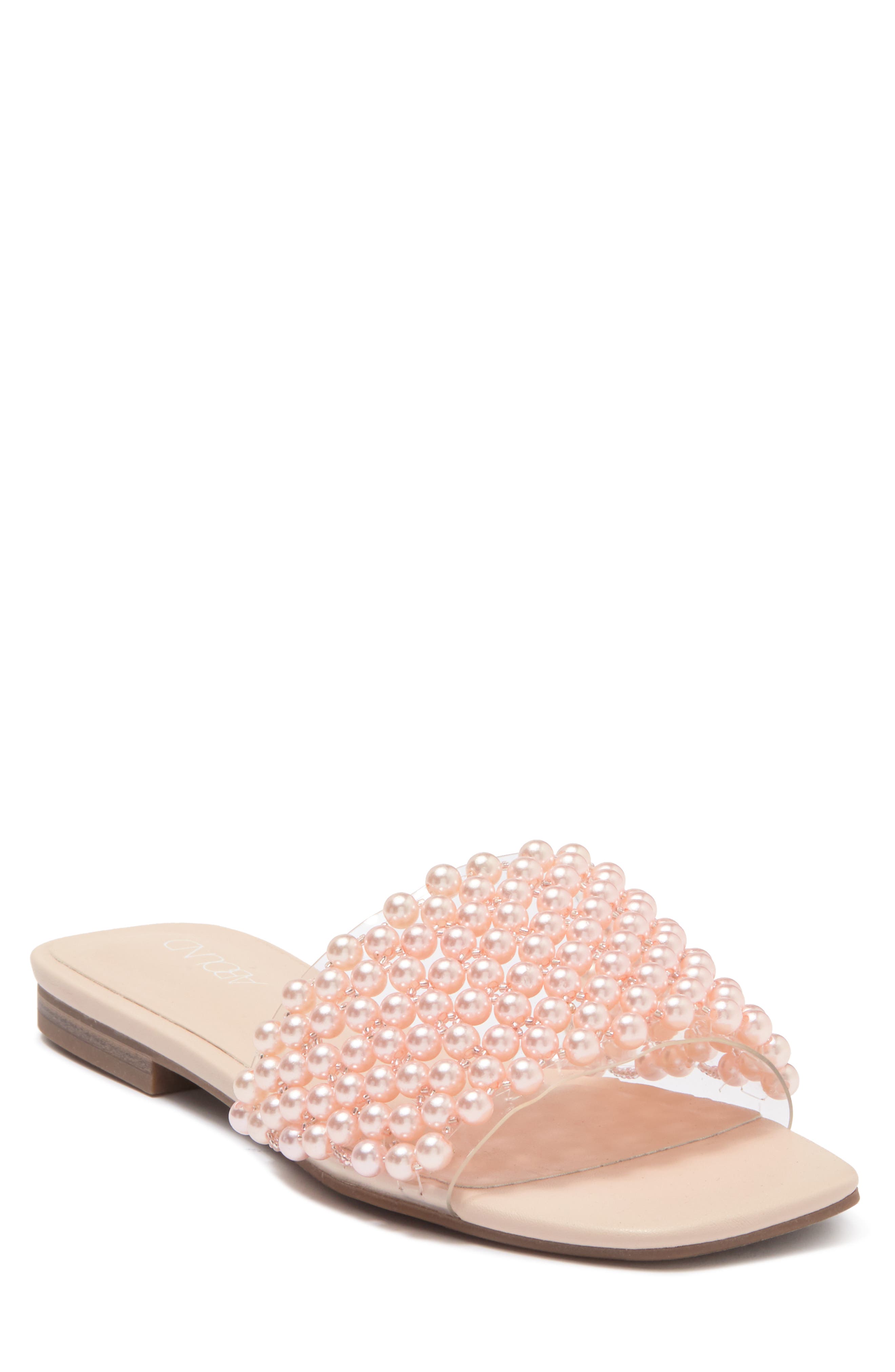 Abound Selah Faux Pearl Embellished Slide Sandal In Pink Pearl