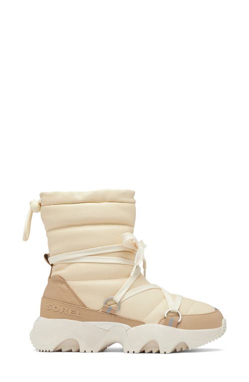 Sorel Kinetic Impact Puffy Lace-up Snow Boots In Honey White/dusty Tan