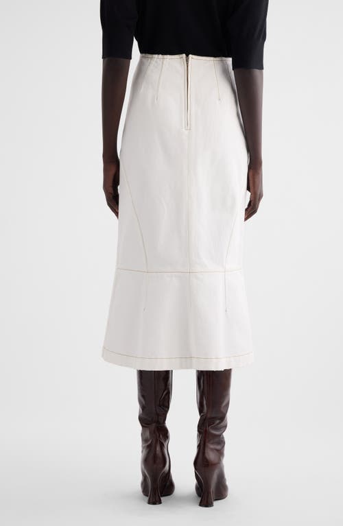 Shop Dries Van Noten Sibyl Denim Midi Skirt In White