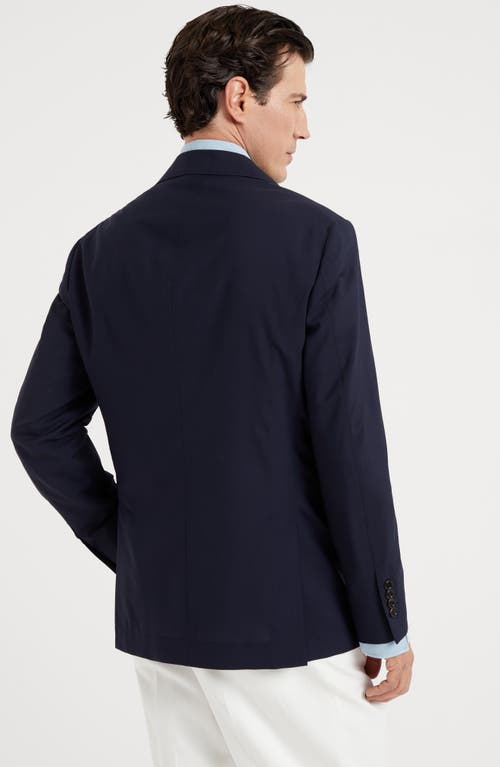 Shop Brunello Cucinelli Deconstructed Blazer In Navy Blue