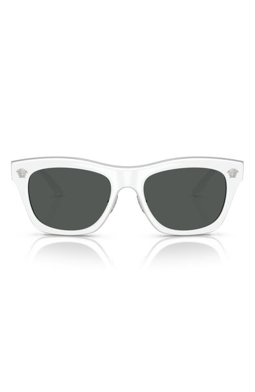 Versace 53mm Rectangular Sunglasses In White