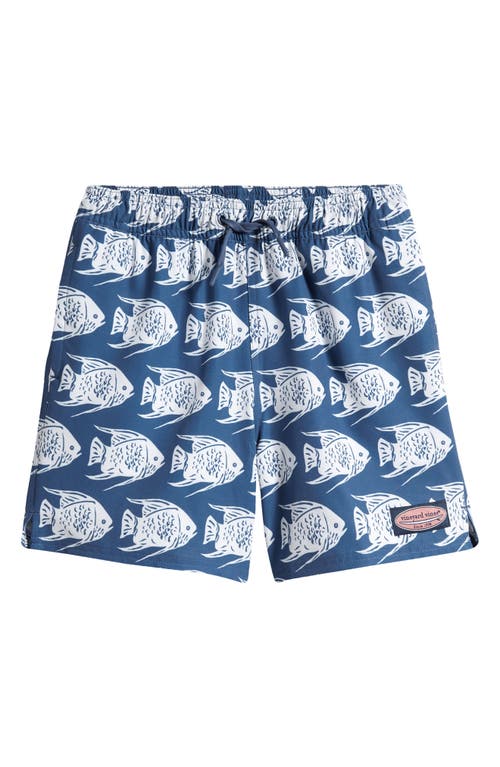 Shop Vineyard Vines Kids' Chappy Crab Print Swim Trunks In Fish Stamp Moonshine