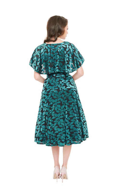 UNIQUE VINTAGE UNIQUE VINTAGE WOVEN DETACHABLE CAPELET SWING DRESS 