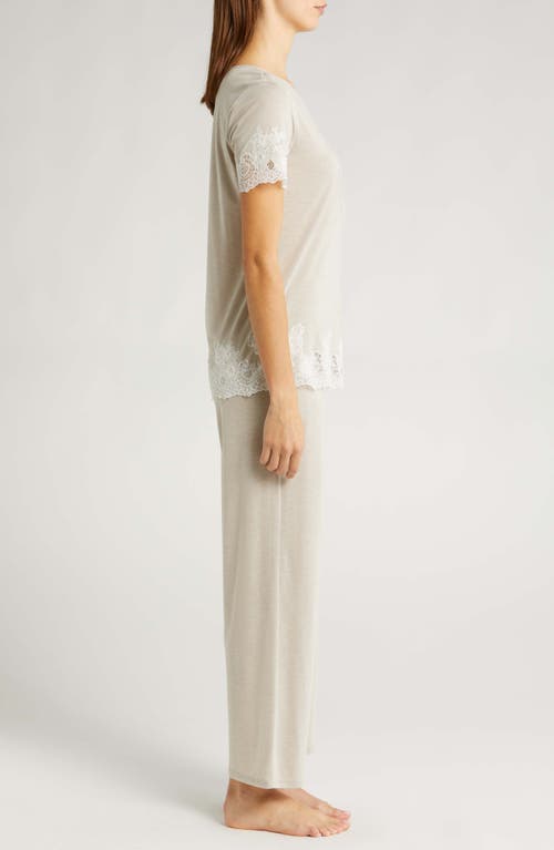 Natori Luxe Shangri-la Pajamas In Cashmere W/ivory