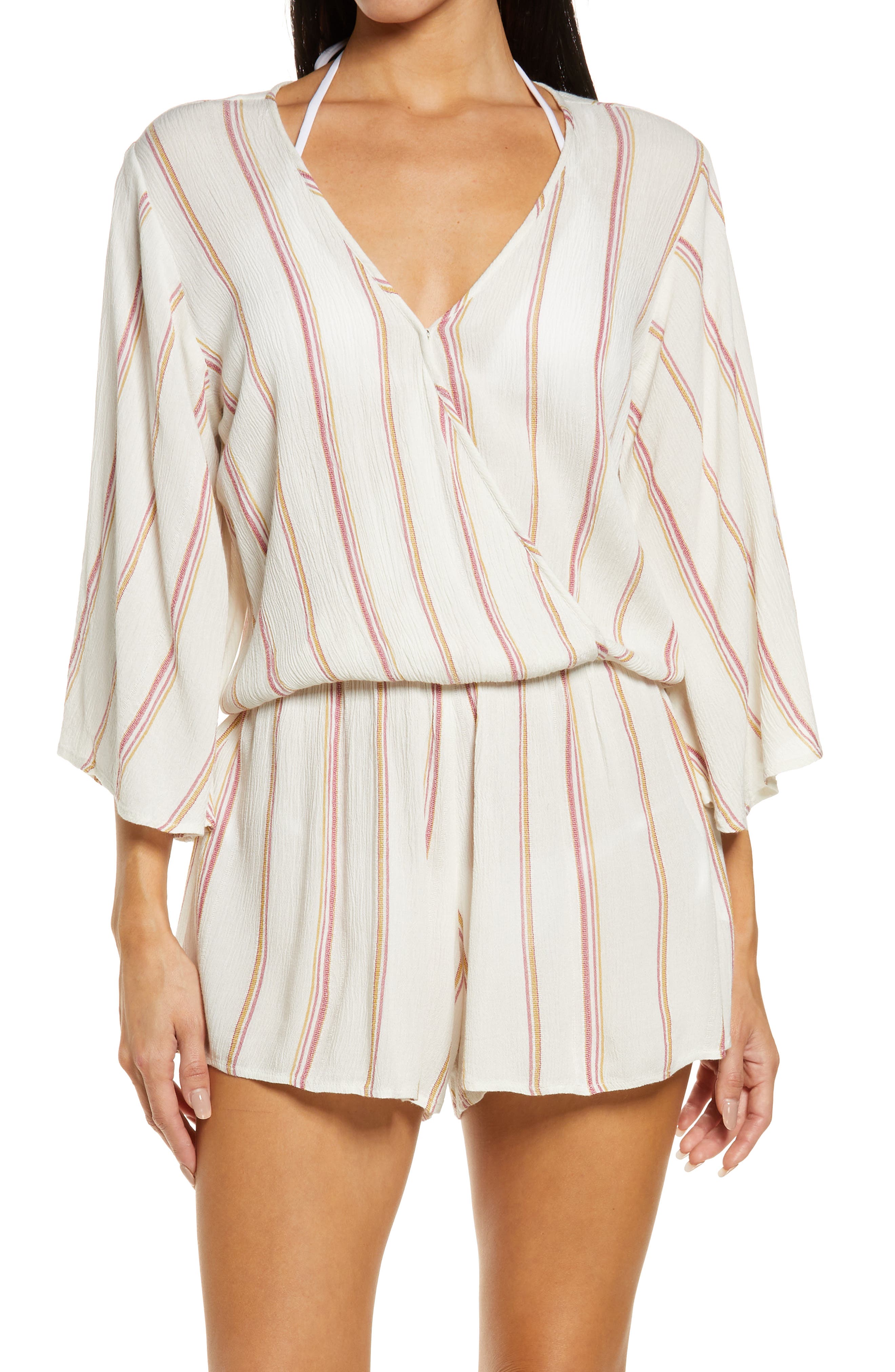 Three-Quarter Sleeve Romper | Nordstrom