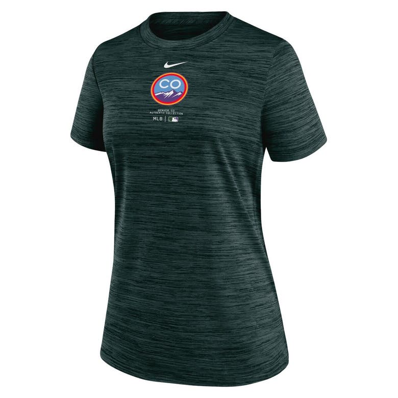 Shop Nike Green Colorado Rockies City Connect Practice Velocity T-shirt