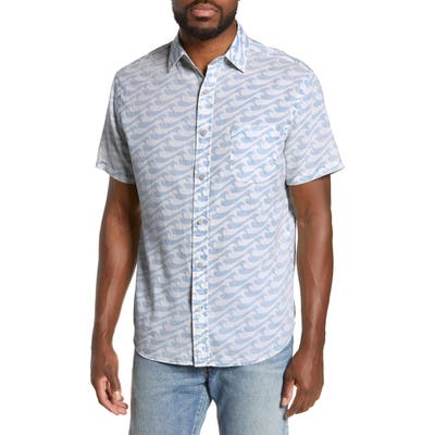 Faherty Coast Regular Fit Print Shirt, White