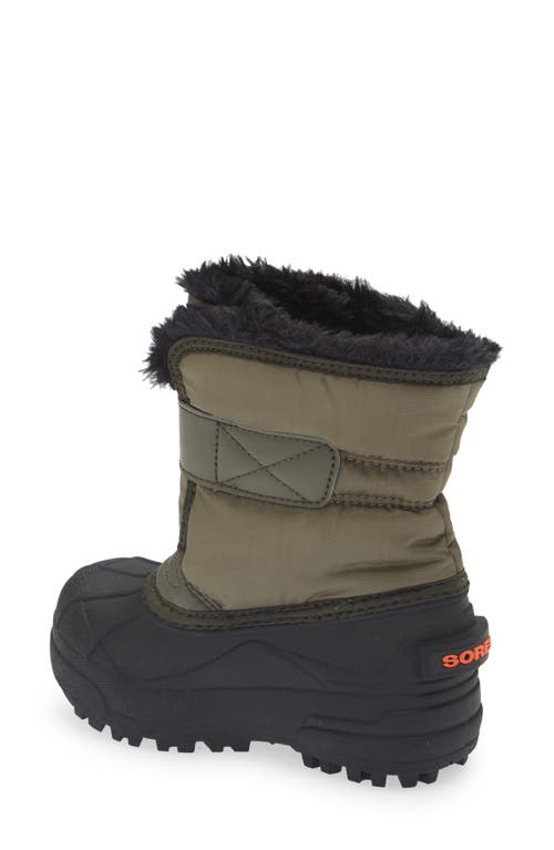 Sorel Kids' Snow Commander Insulated Waterproof Boot In Stone Green/alpine Tundra