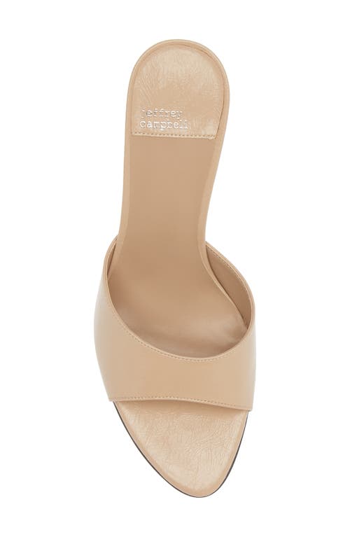 Jeffrey Campbell Agent Slide Sandal In Beige Crinkle Patent