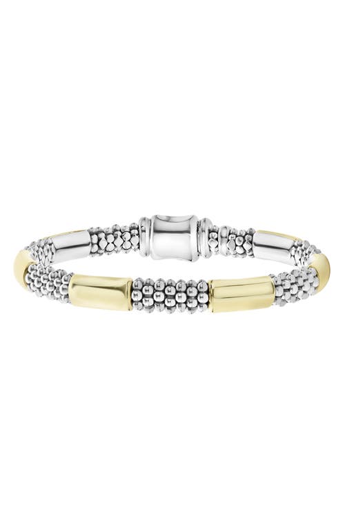 LAGOS Signature Caviar High Bar Rope Bracelet in Silver/Gold at Nordstrom