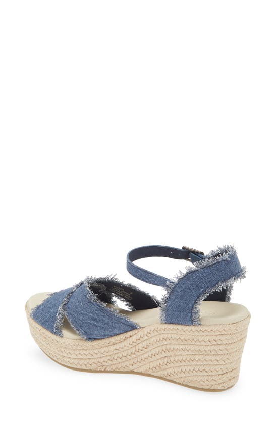 Chocolat Blu Wedge Espadrille Sandal In Denim Linen