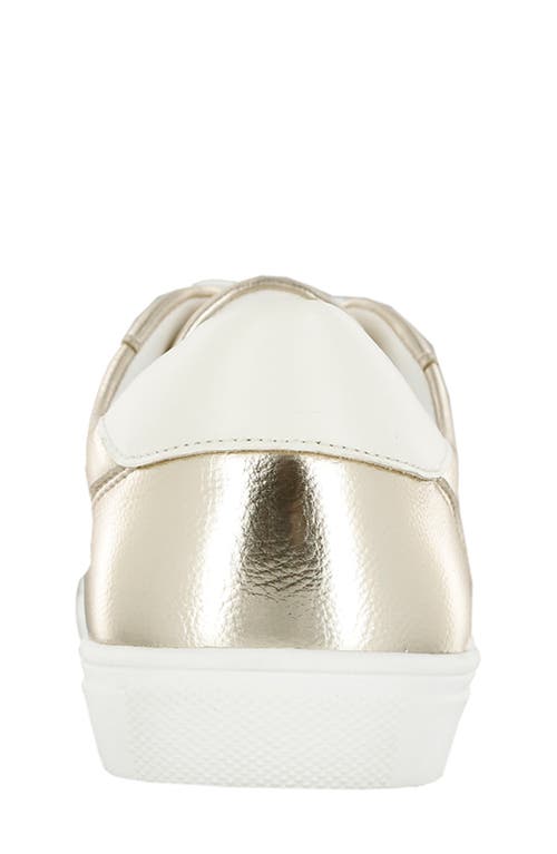 Shop Mia Kids' Metallic Low Sneaker In White/soft Gold