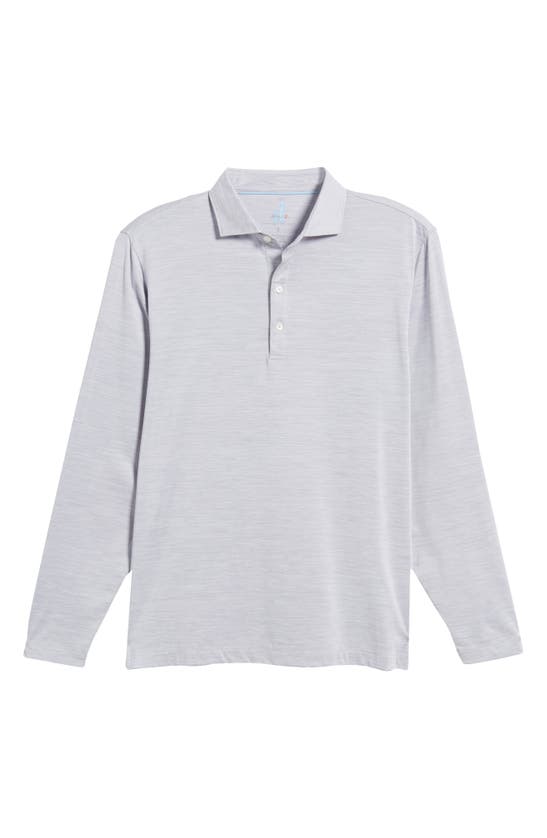 Shop Johnnie-o Swing Long Sleeve Performance Polo In Light Gray